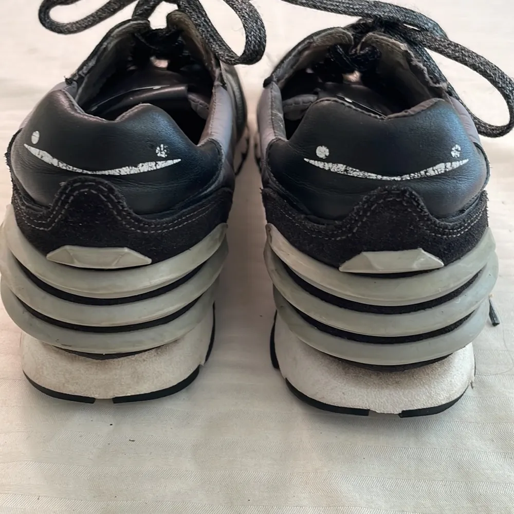 Voile Blanche leather nylon‎ textile sneakers black silver Size 37 US 7 - Image 7