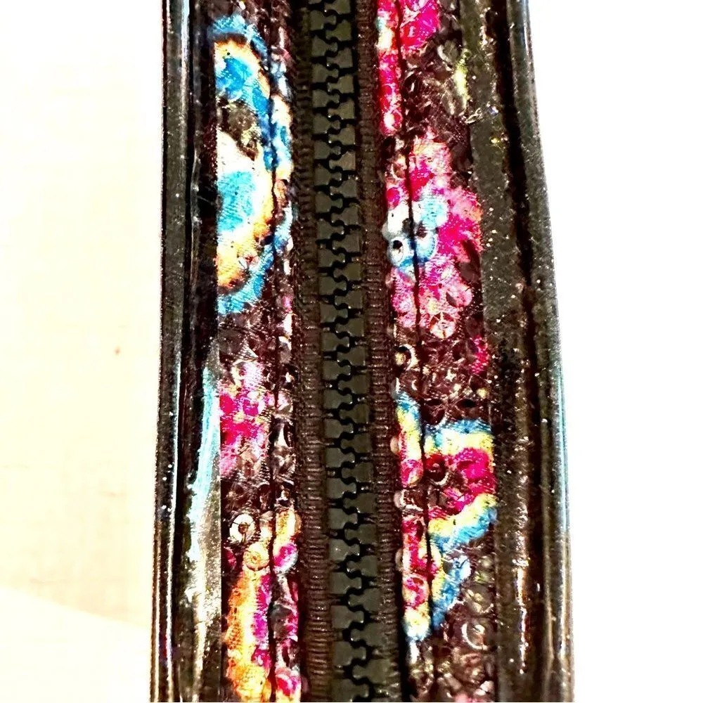 Disney Parks Clear Sequin‎ Wristlet Mickey Mouse Pluto Goofy Zip Closure - Image 4