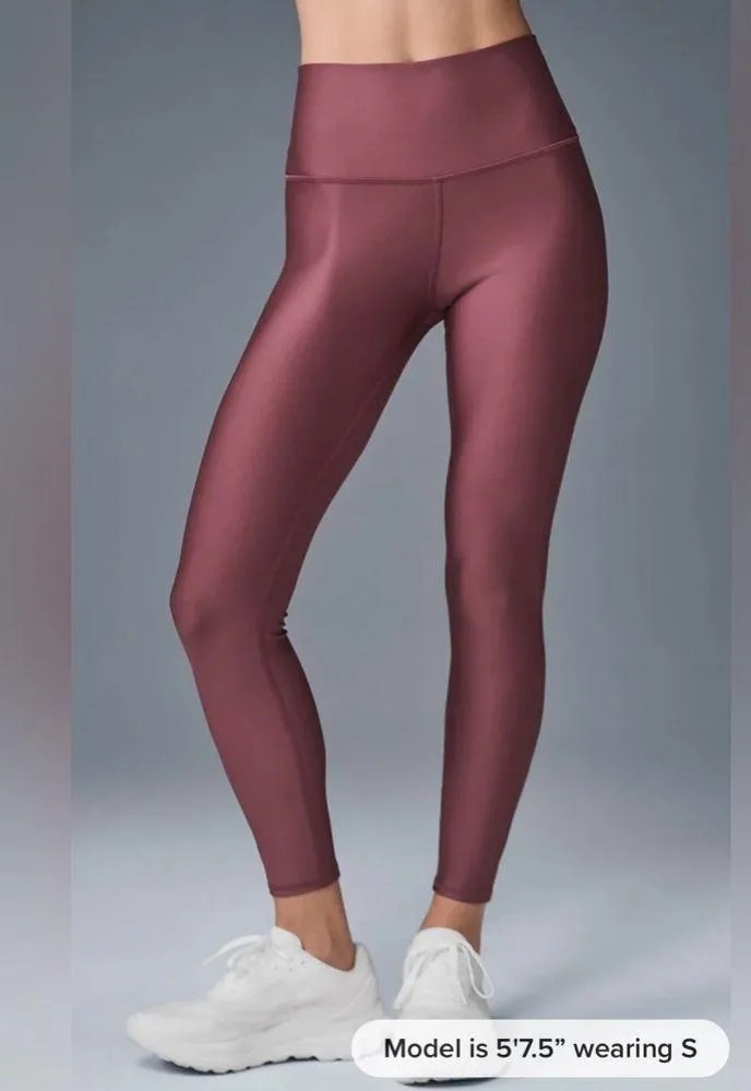 Alo Yoga NWT 7/8 High-Waist Airlift Leggings In A Burgundy Truffle Size L - Image 2