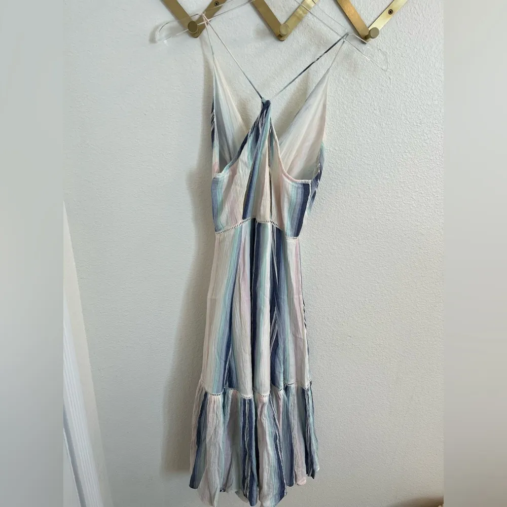 En Crème Gauzy Baja Stripe Midi Dress Medium - Image 5