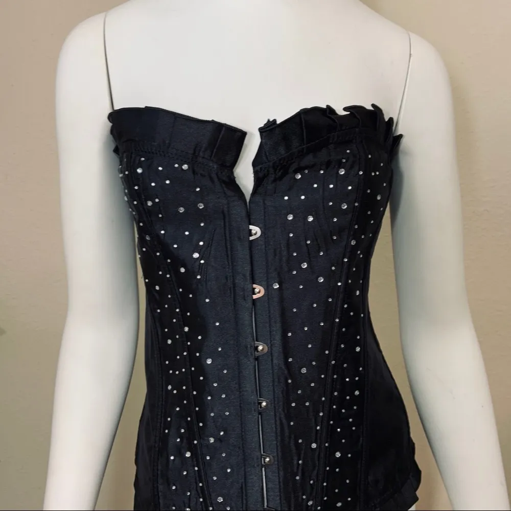 Corset Black Sparkles New Sexy Festival Cosplay Size 2X - Image 6