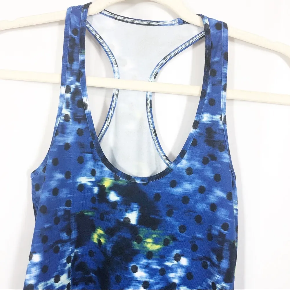 Lululemon Cool Racerback Athletic Yoga Tank Top: Windy Blooms Sapphire Blue - Image 6
