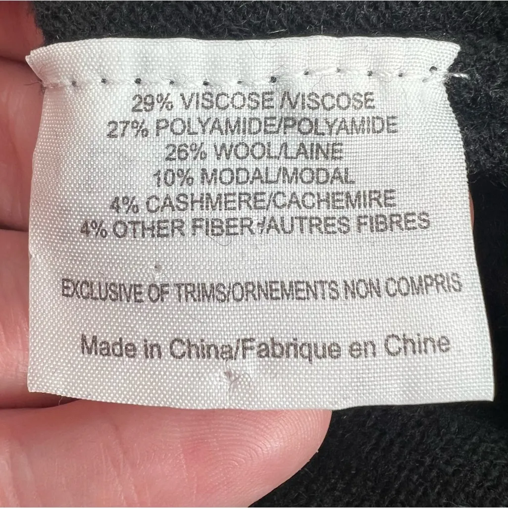 Tory Burch Giselle logo button mock neck sweater black sz S - Image 7