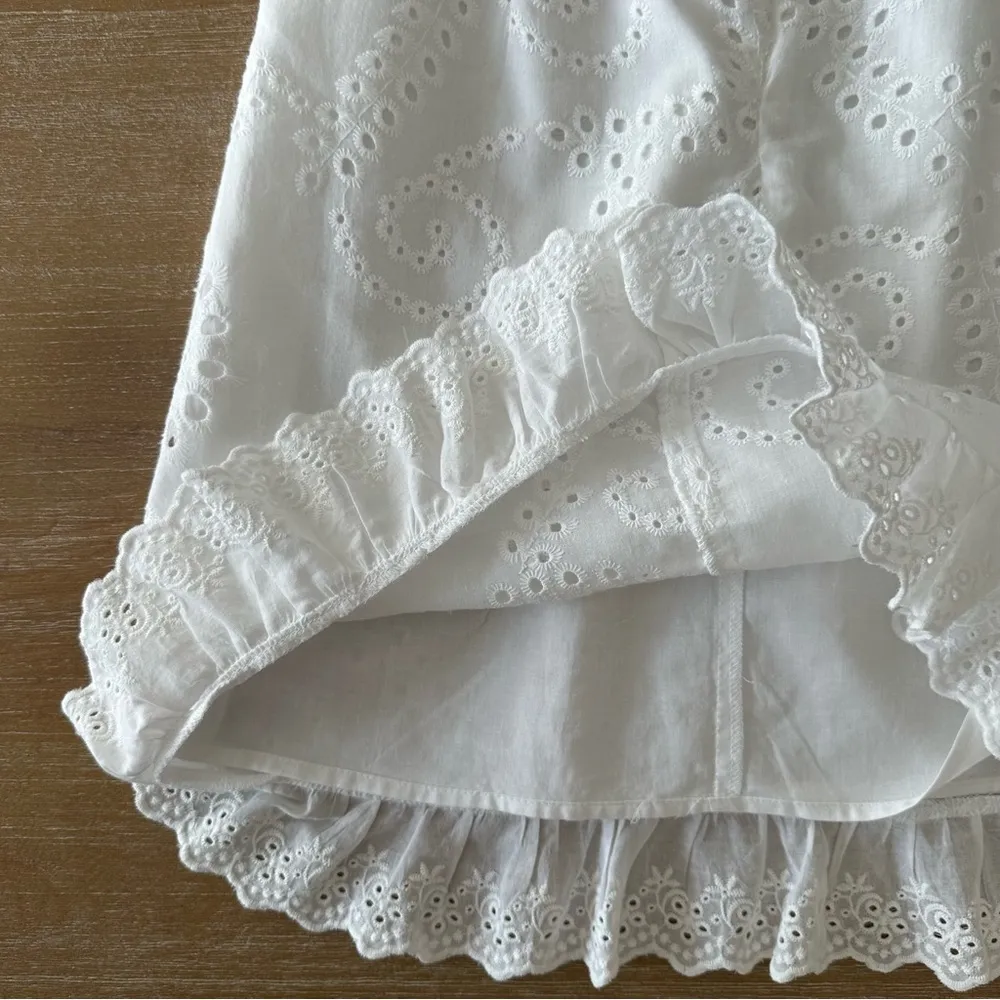 Lost + Wander White Eyelet Mini Dress XS - Image 6