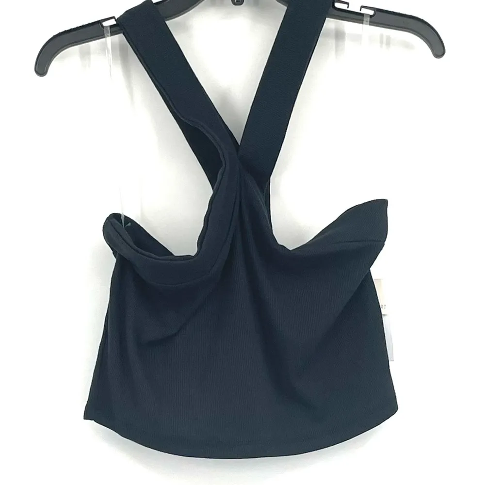 Ultra Flirt Juniors Ribbed Halter Tank Top in Black Size XL NWT - Image 2