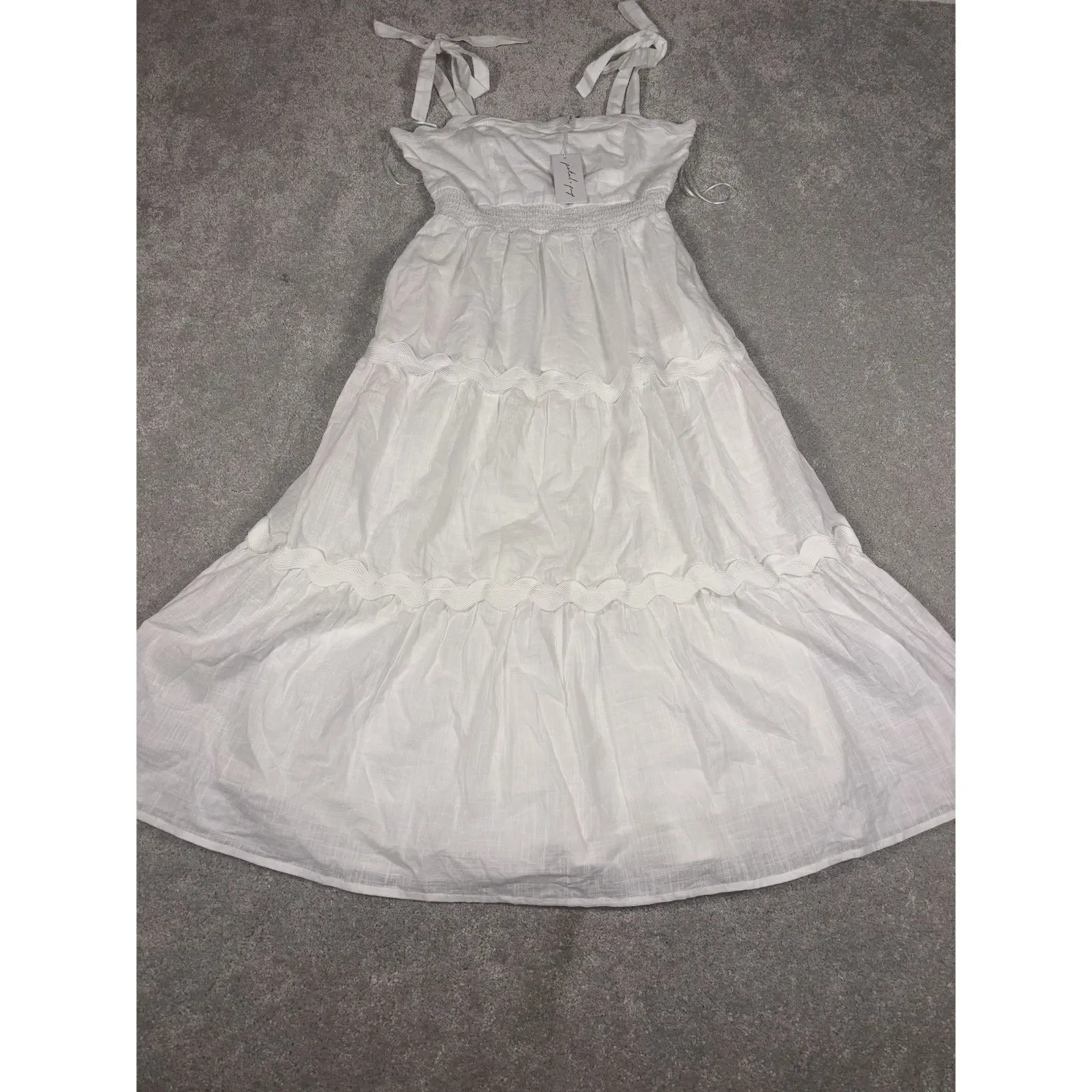 petal and‎ pup urmi midi dress white bow lined pockets small NWT Bride - Image 6