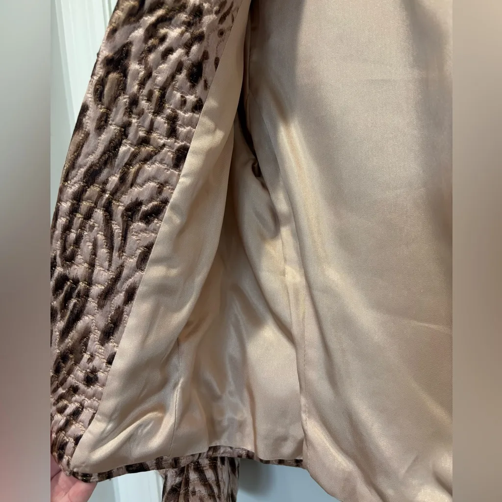 Rebecca Taylor Brown Animal Print Blazer Size 2 - Image 6