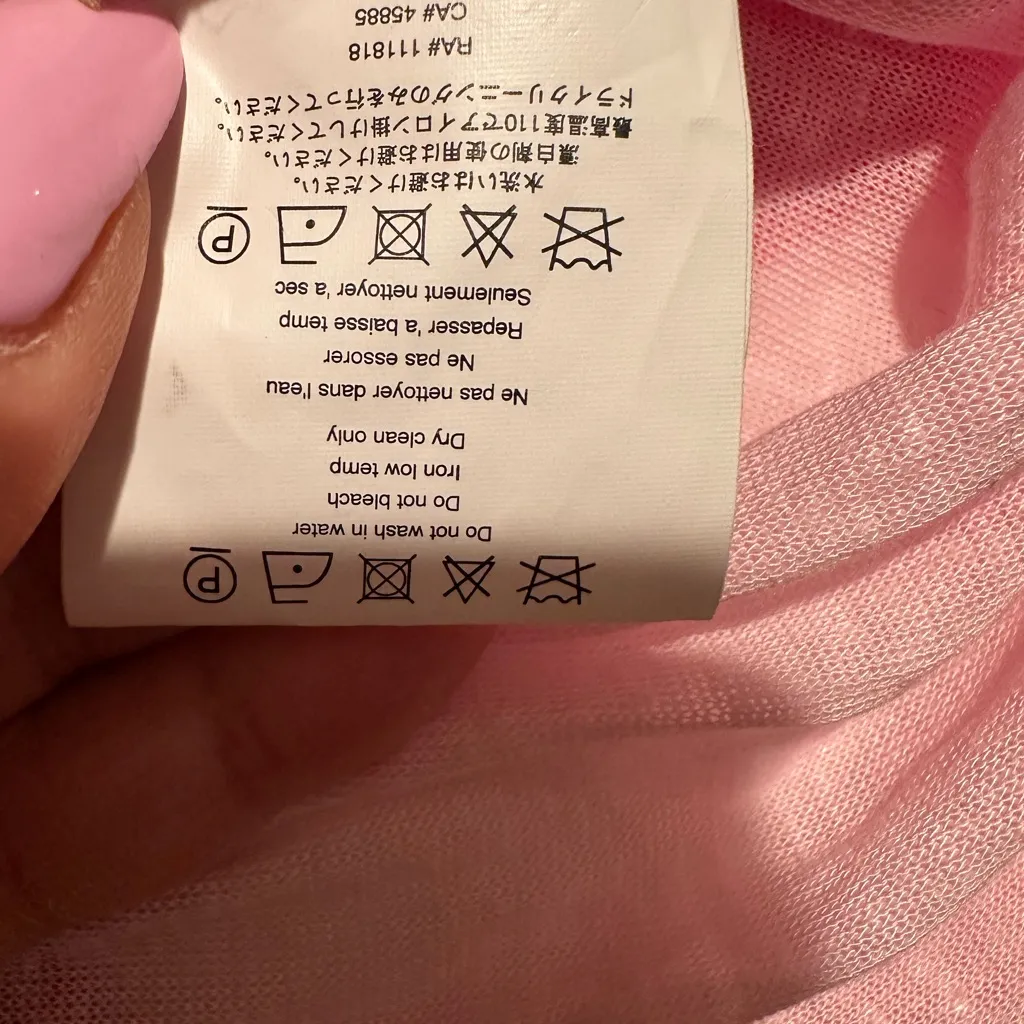 MICHAEL KORS COLLECTION PINK WHITE OMBRE VISCOSE LINEN ROSEWATER SCARF WRAP - Image 6