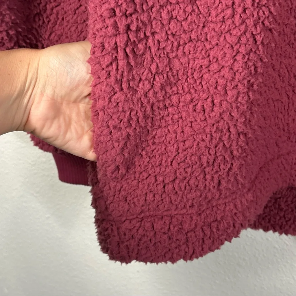 Aerie Pink Sherpa Pullover Size Large Valentines - Image 6