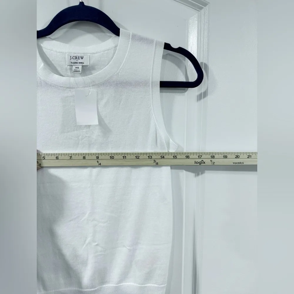 J.Crew Classic Shell Sleeveless Knit Tank Top XS White Cotton Lightweight NWT - Image 10