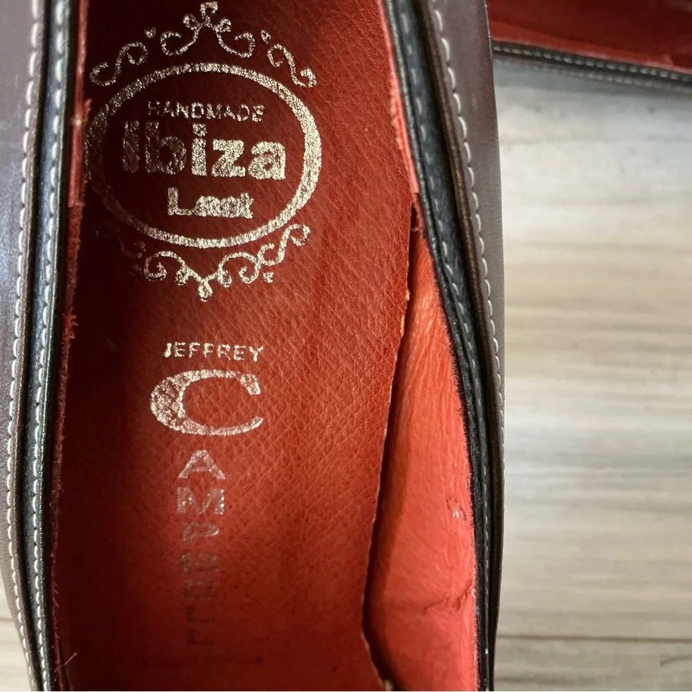 Jeffrey Campbell leather heel shoes two toned size 7.5 brown block heels pumps - Image 8