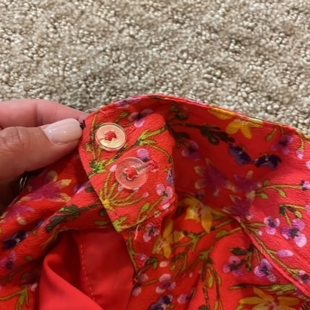 Gap Pink Floral Ruffle Wrap Skirt - Image 6