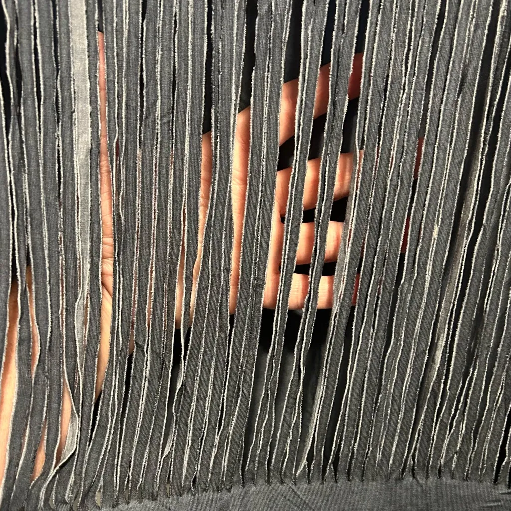 NWT P.O.L Denim Blue Fringe Detail Fabric Tank Top Size Medium - Image 7