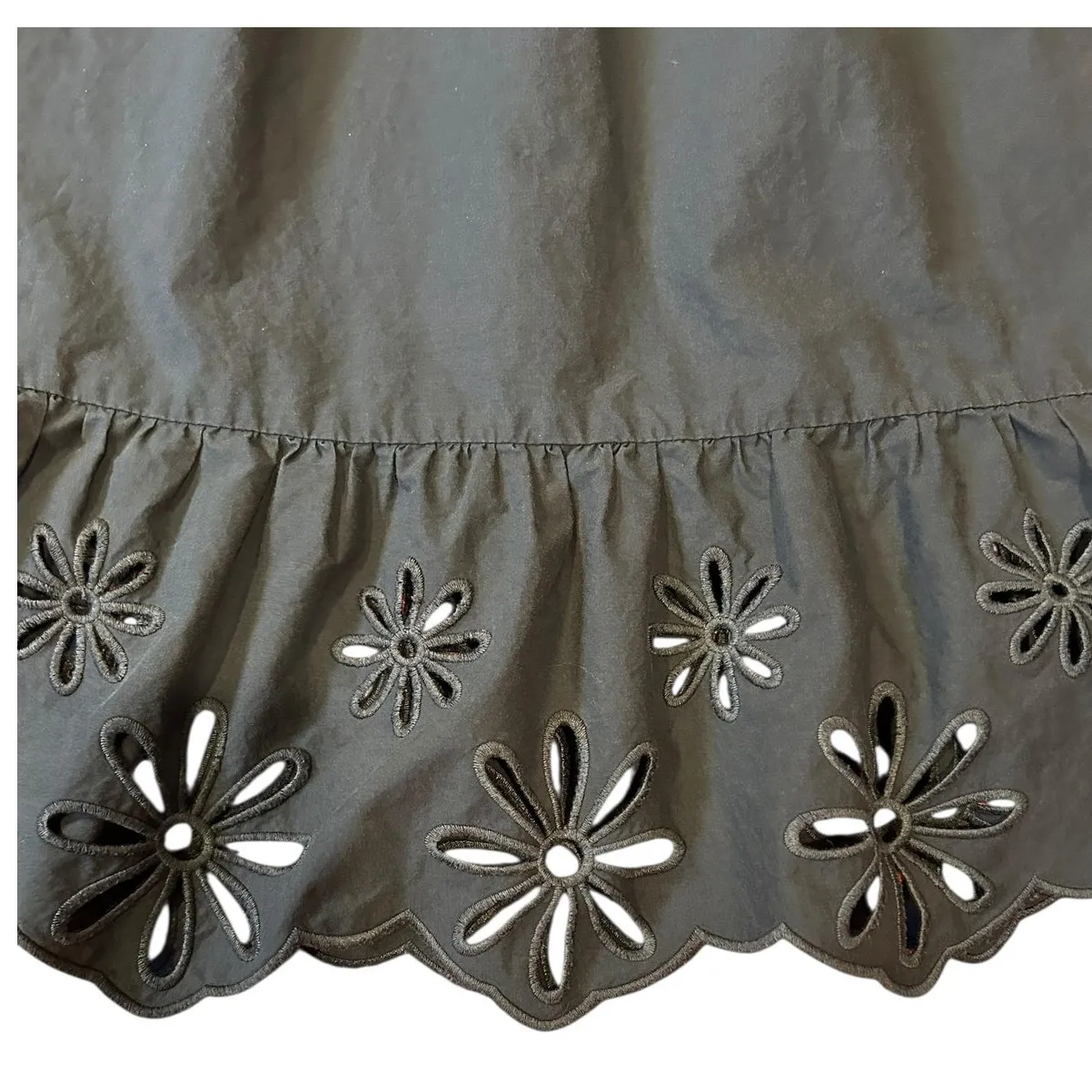 RAILS Black Rumi Sleeveless Eyelet Smocked Ruffled Midi Hem Tank Sundress Small - Image 8