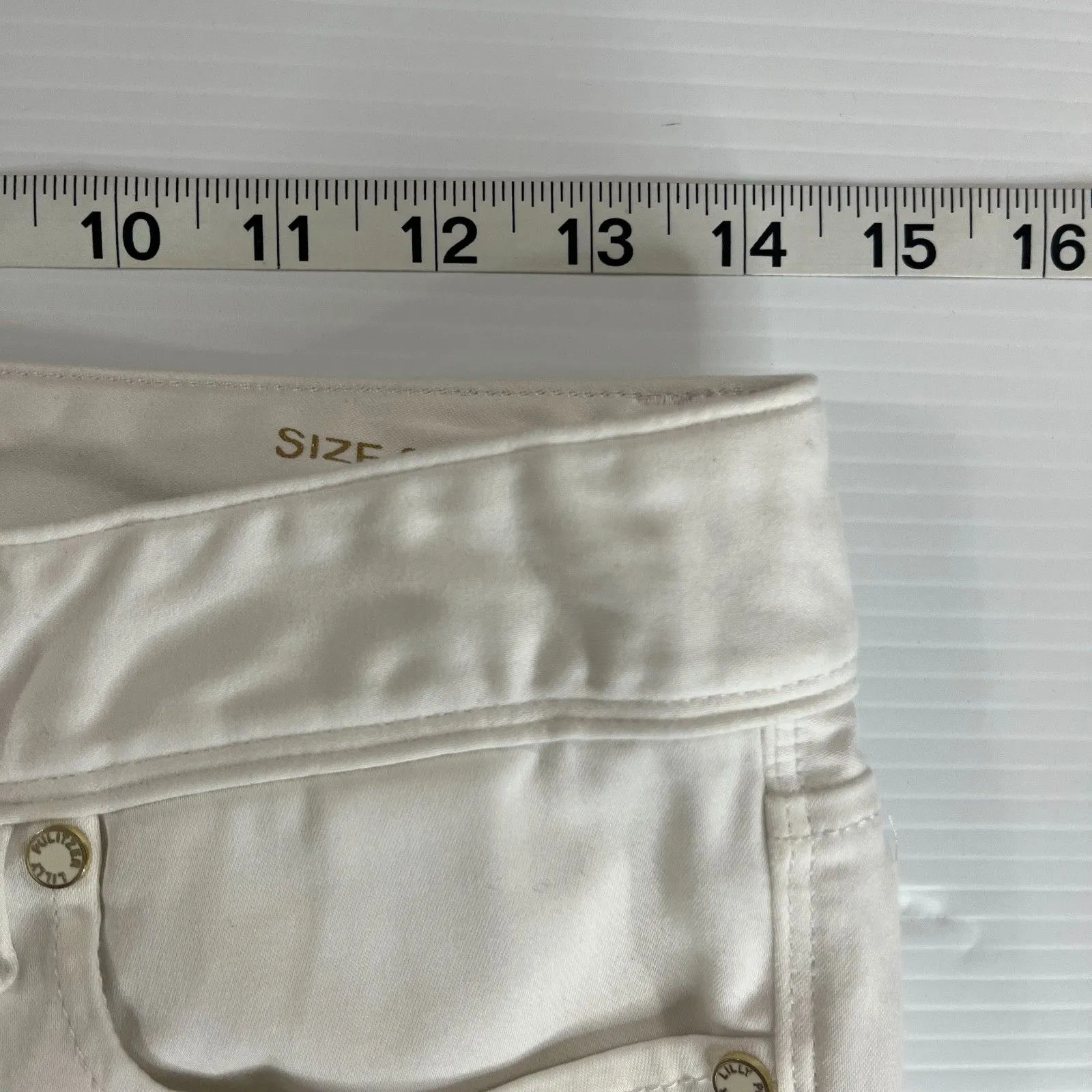 Lilly Pulitzer Pants Women's Sz 0 White Denim Ankle Preppy Worth Skinny Casual - Image 6