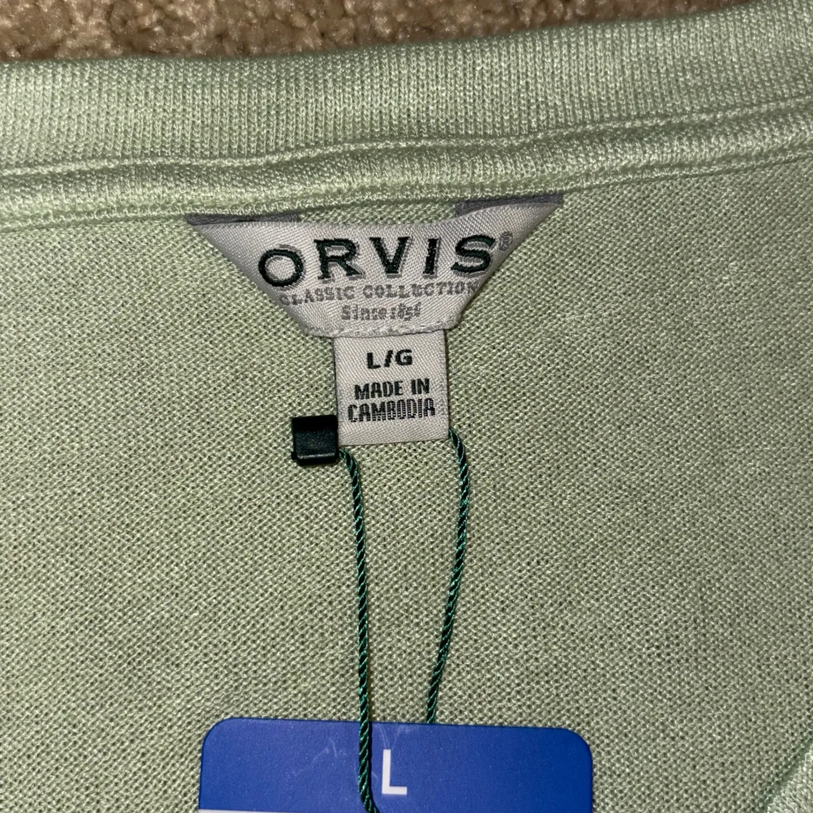 Orvis Classic Collection V-Neck‎ Cap Sleeve Top Lightweight Tee Shirt green L - Image 3