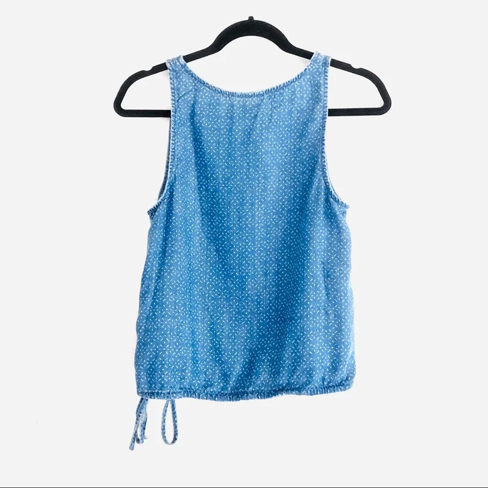 Universal Thread Tank S Chambray Lyocell Drawstring Seersucker Crop Sleeveless - Image 9