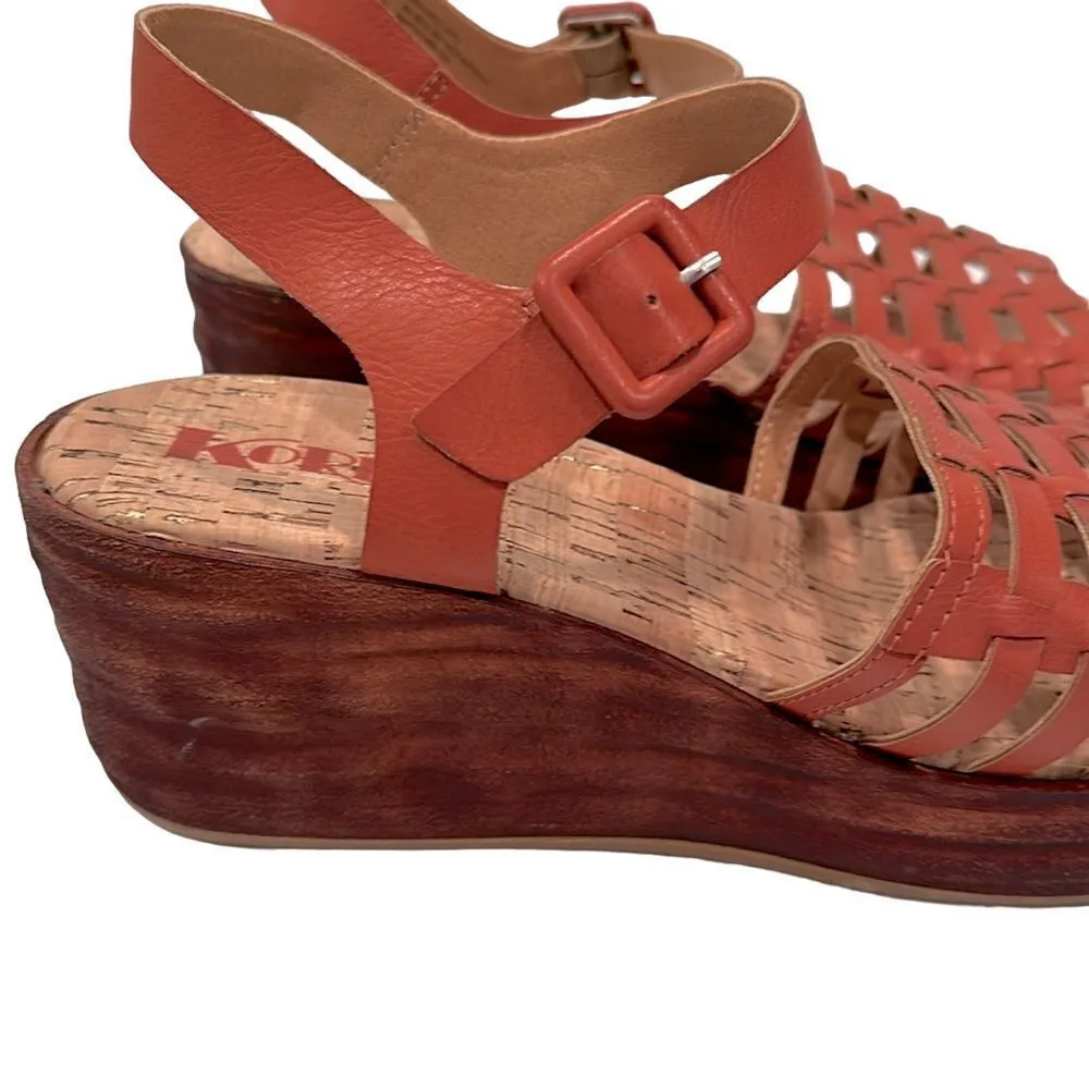 KORKS Marley Faux Leather Sandal Women's 11 Orange Upper Cushioned‎ Cork NWOT - Image 8