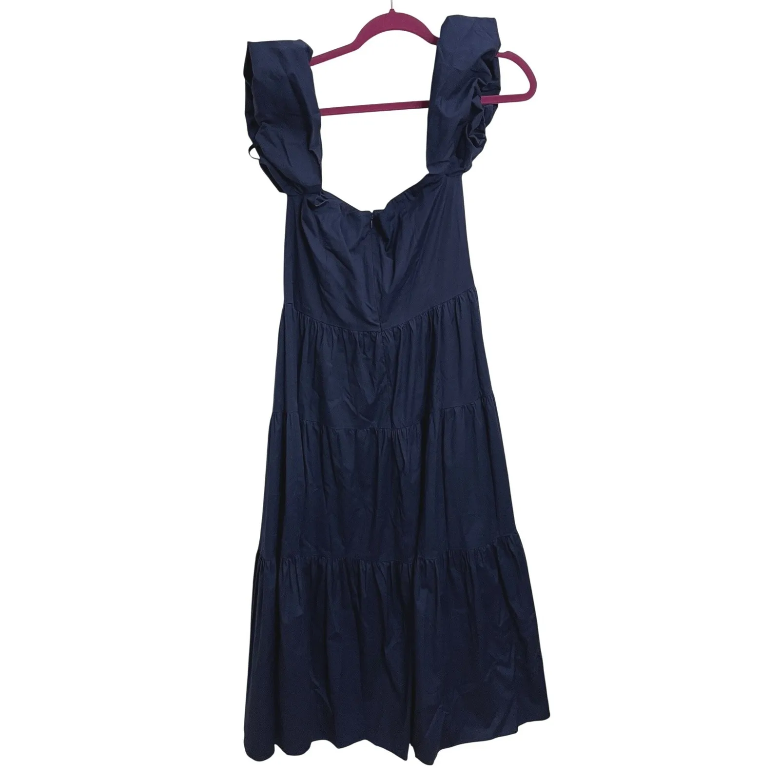 NWT Staud Elio Off The Shoulder Tiered Cotton Poplin Midi Dress Cottagecore 12 - Image 3