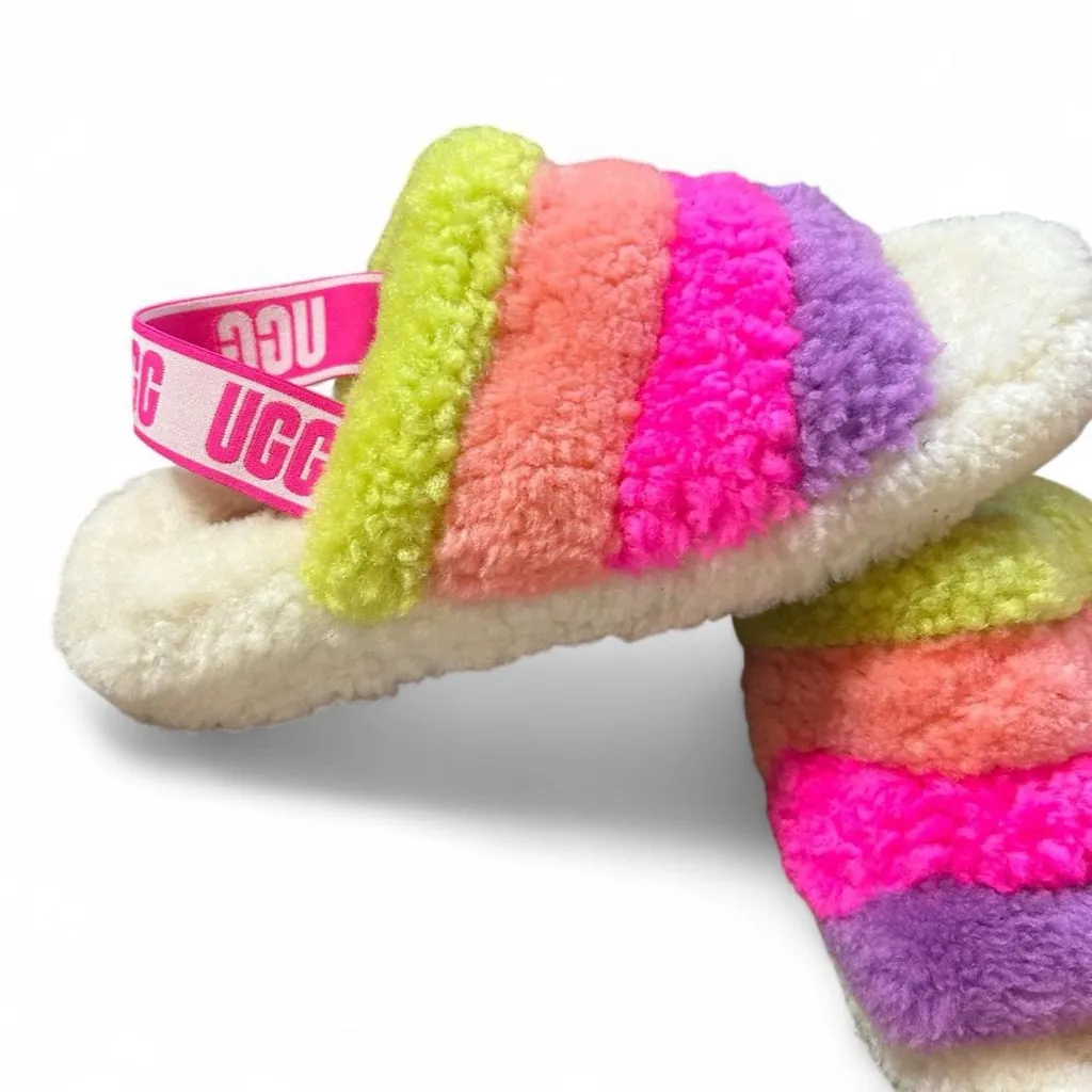 UGG Colorful Cozy Slippers – Women’s Size 10, Bright & Barely Worn - Image 4
