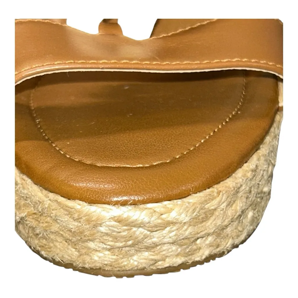 Michael Kors Holly Sandals Women's Size 6M Brown Rope Trim Wedge Heel - Image 7