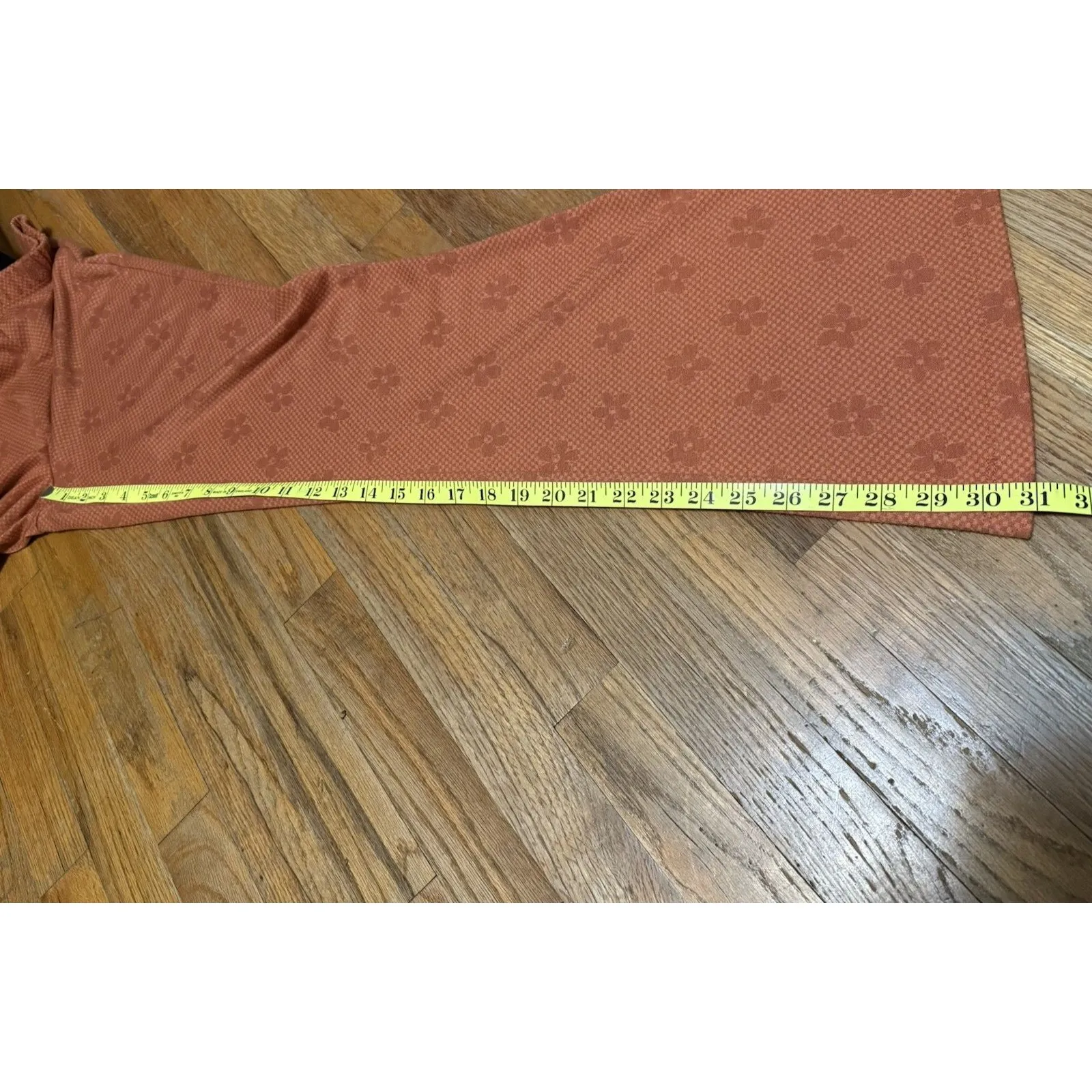 Billabong x The Salty Blonde HR 80's Flare Knit Pants Floral Orange Medium - Image 8