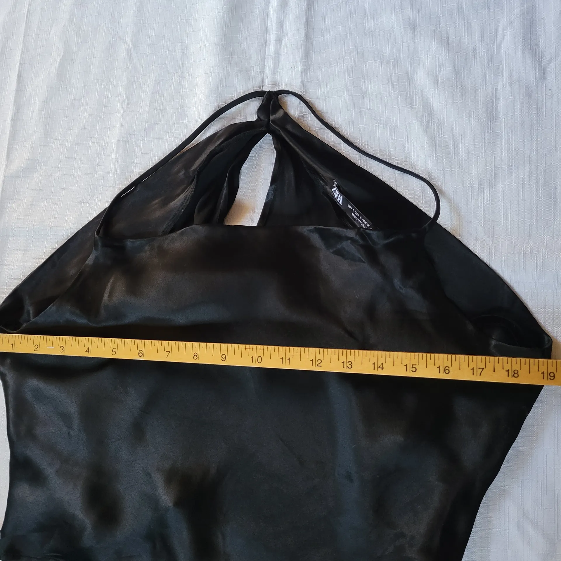 Zara Black Satin Skirt & Top Set Size L - Image 6