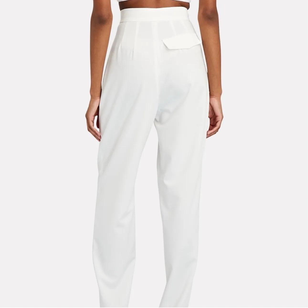 Ronny Kobo Leone Pleated Trouser Pants White Sz S‎ - Image 3