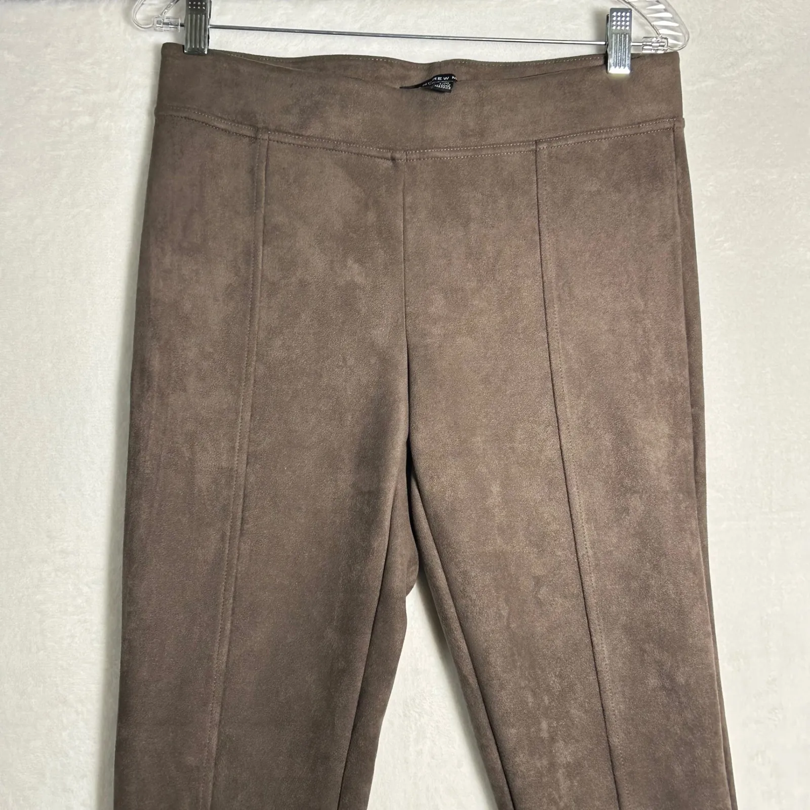 Andrew Marc Faux Suede Stitch Detail Leggings Pants Taupe Size S - Image 6
