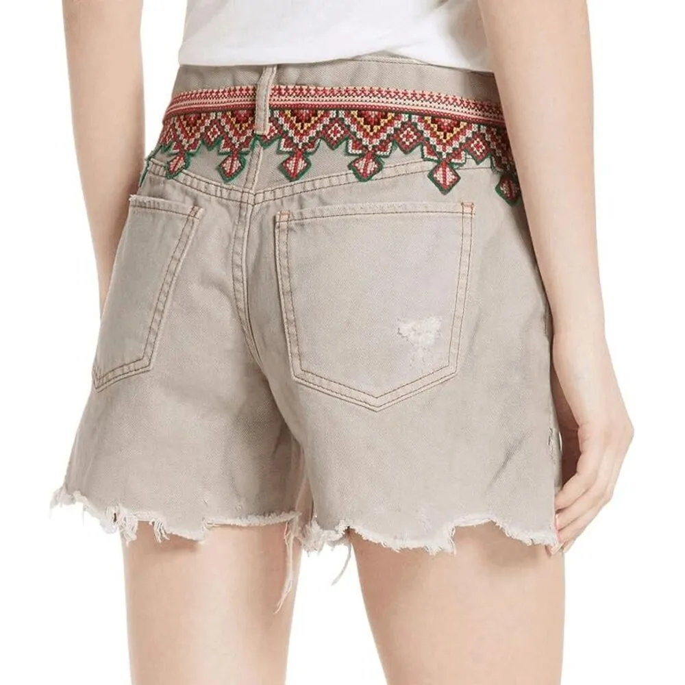 Free People We The Free Borderline Southwestern Cutoff Shorts Size 31 - Image 13