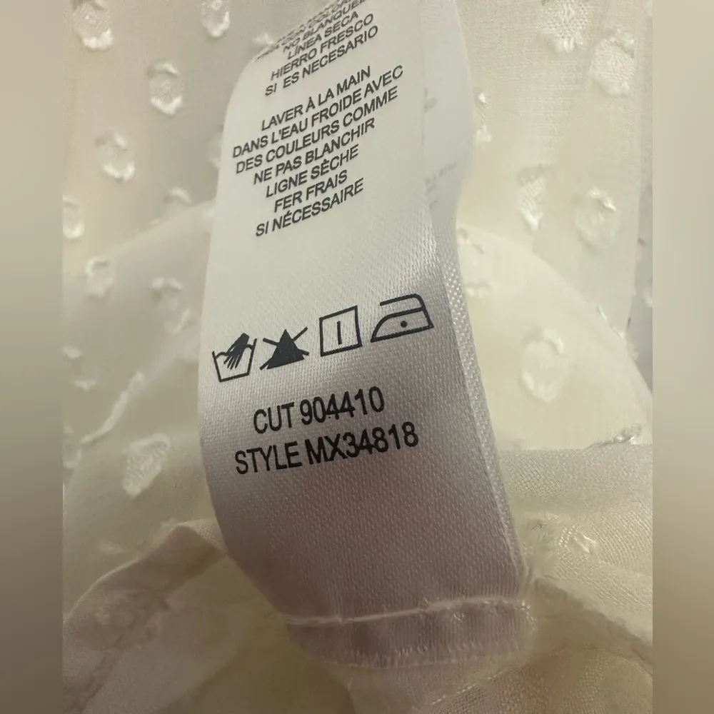 Vertigo Paris Long Sleeve Ruffle Neck Top Size XL Dot Accent Coquette NWT - Image 8