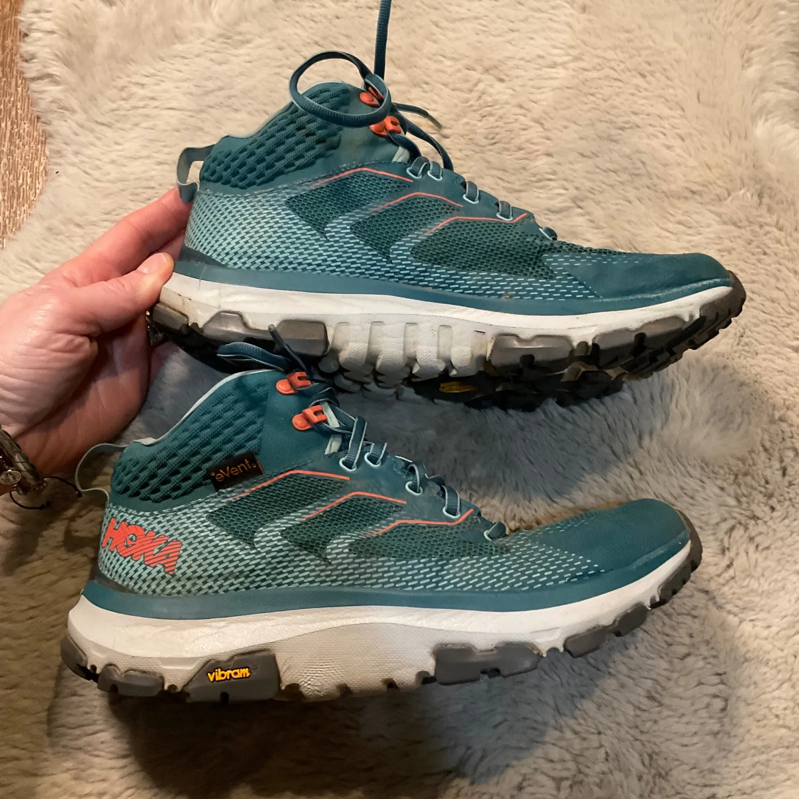 Hoka One One Toa GTX Speed Hiker Size 9 Green Coral Trail Running Womens - Image 4