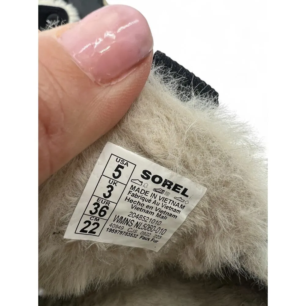 Sorel | 5 | Women's VIIBE Cozy Clog Flats Slip Slide On Open Heel Flats Sherpa - Image 5