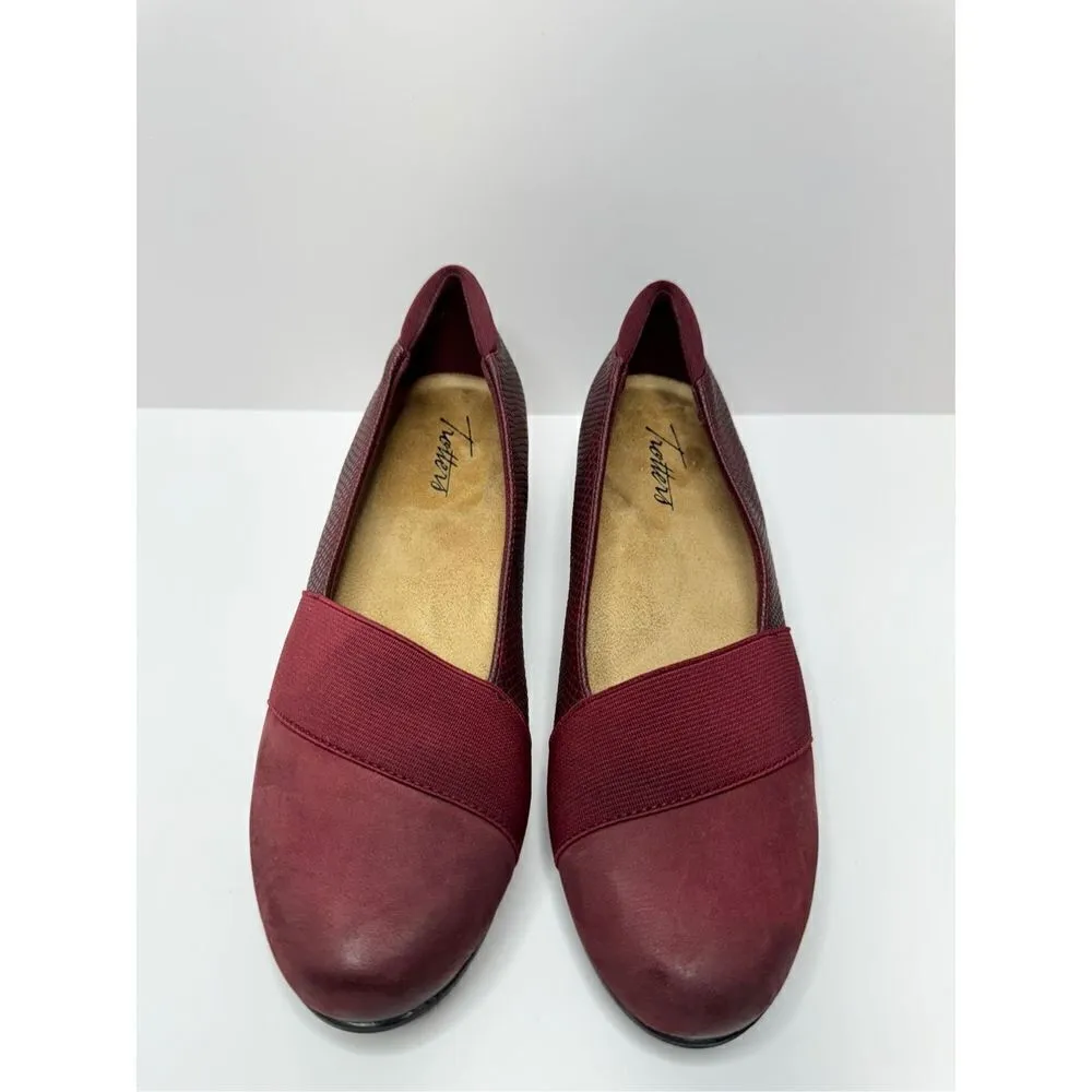 Trotters Loafers Womens Size 5 Red Wine Leather Padded Slip On Casual Shoes NEW - Image 3