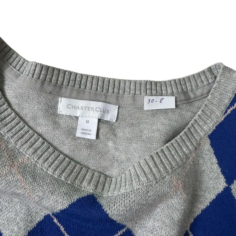 Charter Club Gray Knit Sweater Women Size Medium | 30-8 - Image 3