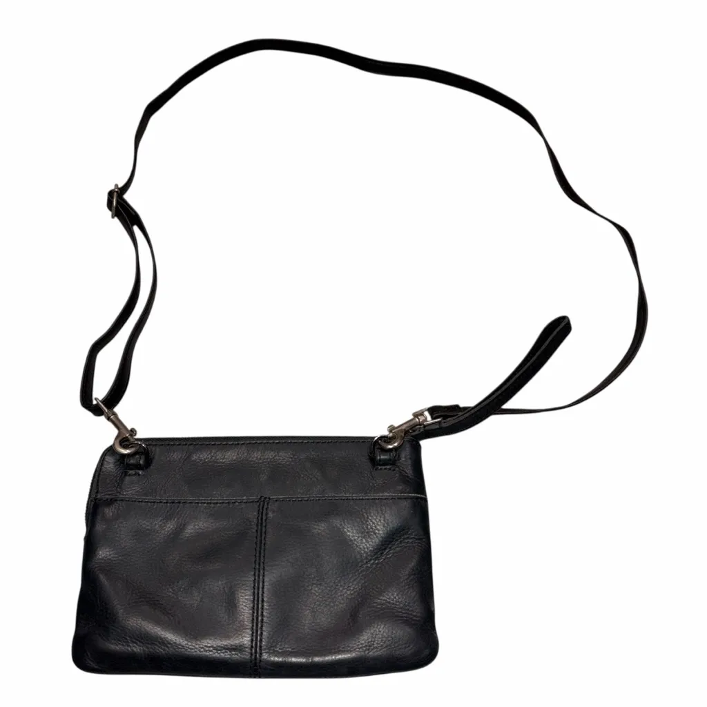 Hammitt Black & Gunmetal Leather Nash Small Crossbody Purse Bag Shoulder Bag - Image 5