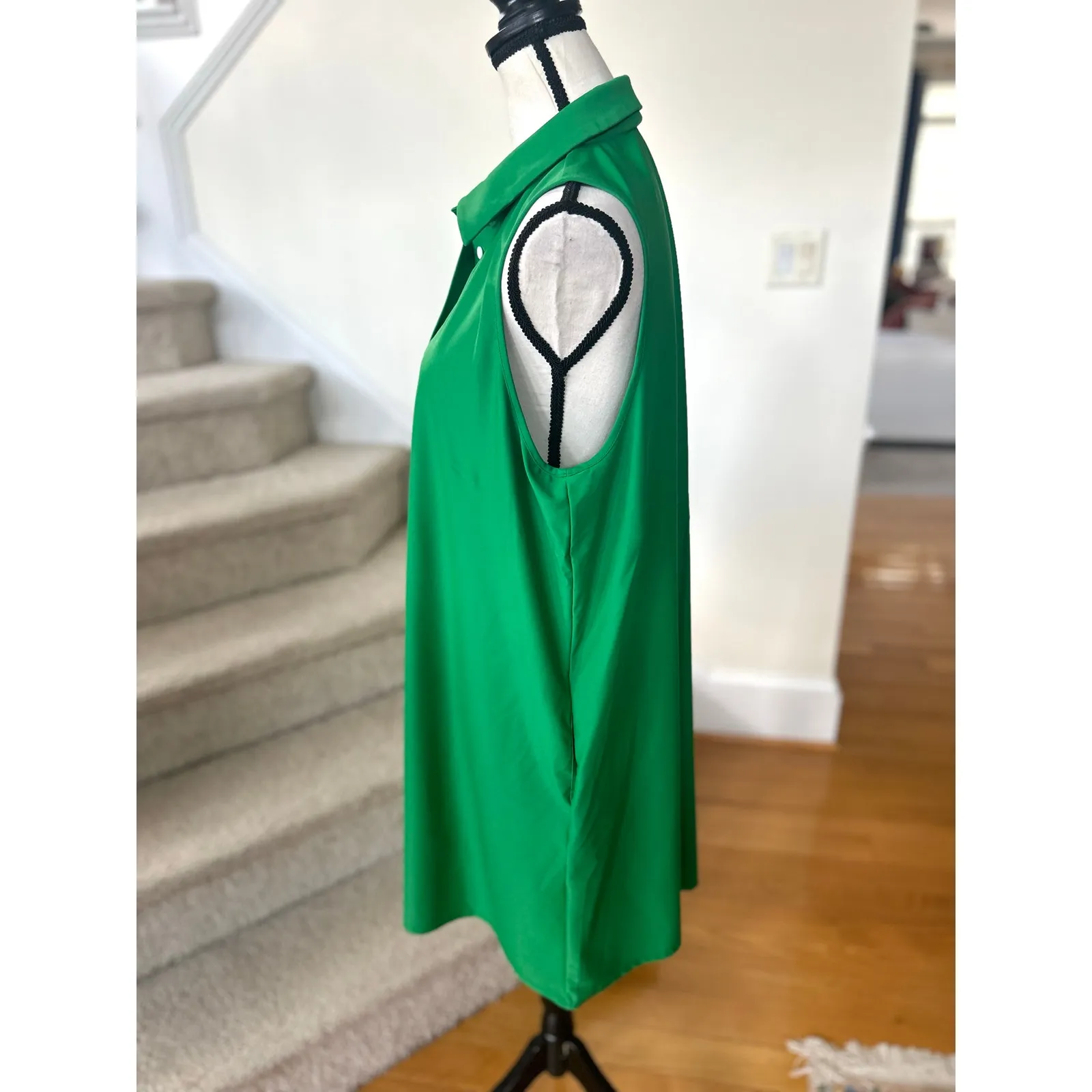 Jude Connally Kelly Green Performance Fabric Sleeveless Polo Shift Dress Size XL - Image 2
