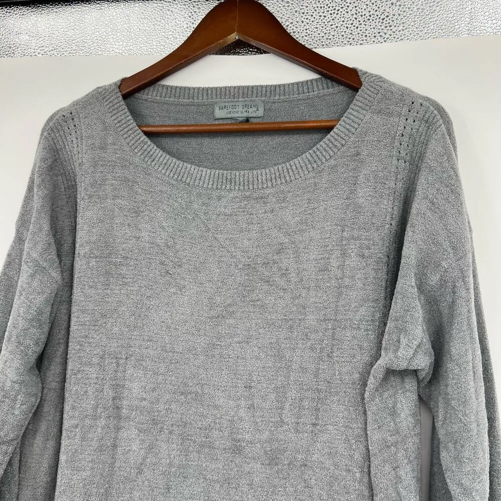 Barefoot Dreams Cozy Chic Ultra Lite Knit Pullover Sweater Gray BDWCU21116 1X - Image 7