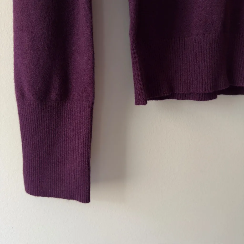 Express Deep Purple Turtleneck Sweater Long Sleeve Tight Knit Soft Solid Autumn - Image 3