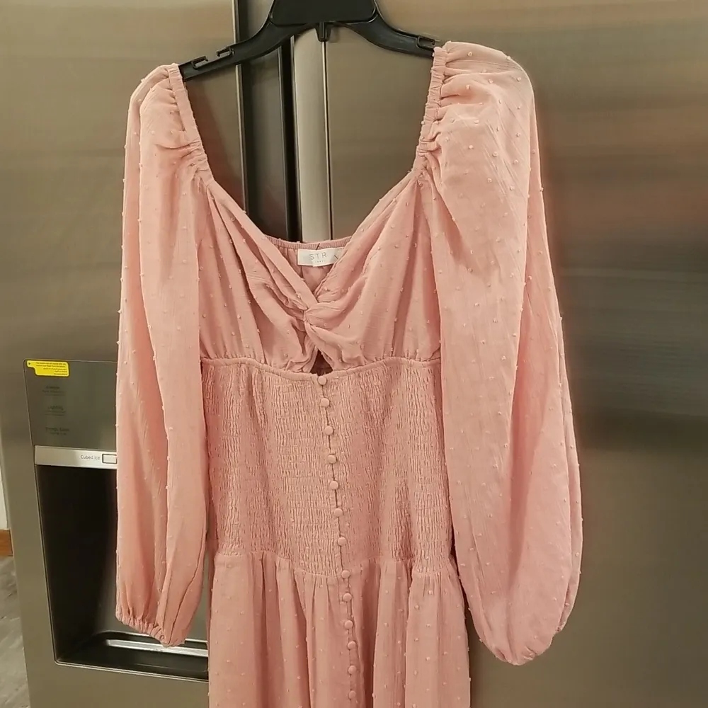 💕ASTR THE LABEL💕 Long Sleeve Twist Bust Dress ~ Soft Pink XL NWT - Image 7