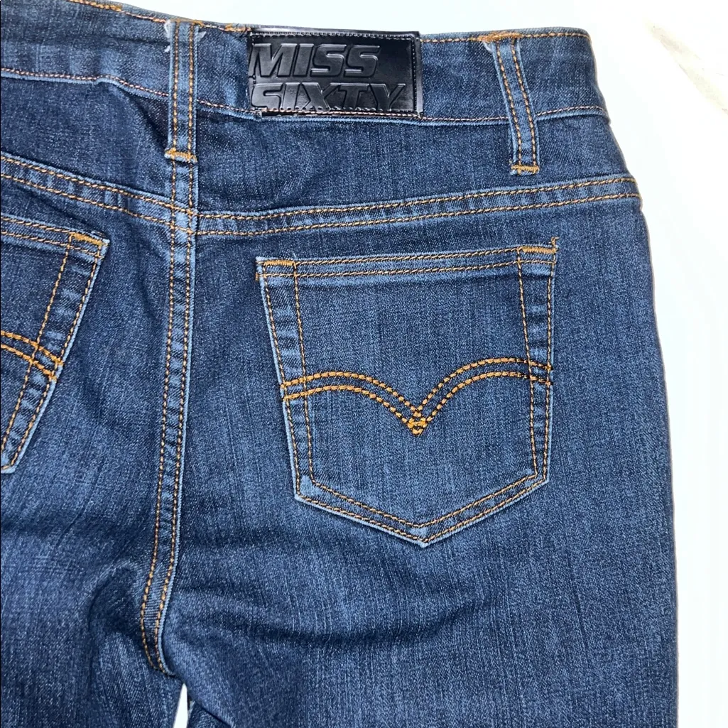 Miss Sixty Vintage Dark Blue Flare Jeans Size 31 (tailored to about a 27) - Image 5