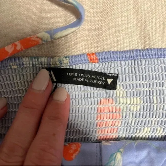 NEW Zara Purple Floral Bustier Tank Top Size Small Bodice Corset Spaghetti Strap - Image 2