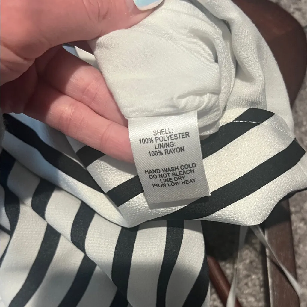 Lulu's Black and White Striped A-Line Skirt - Image 4