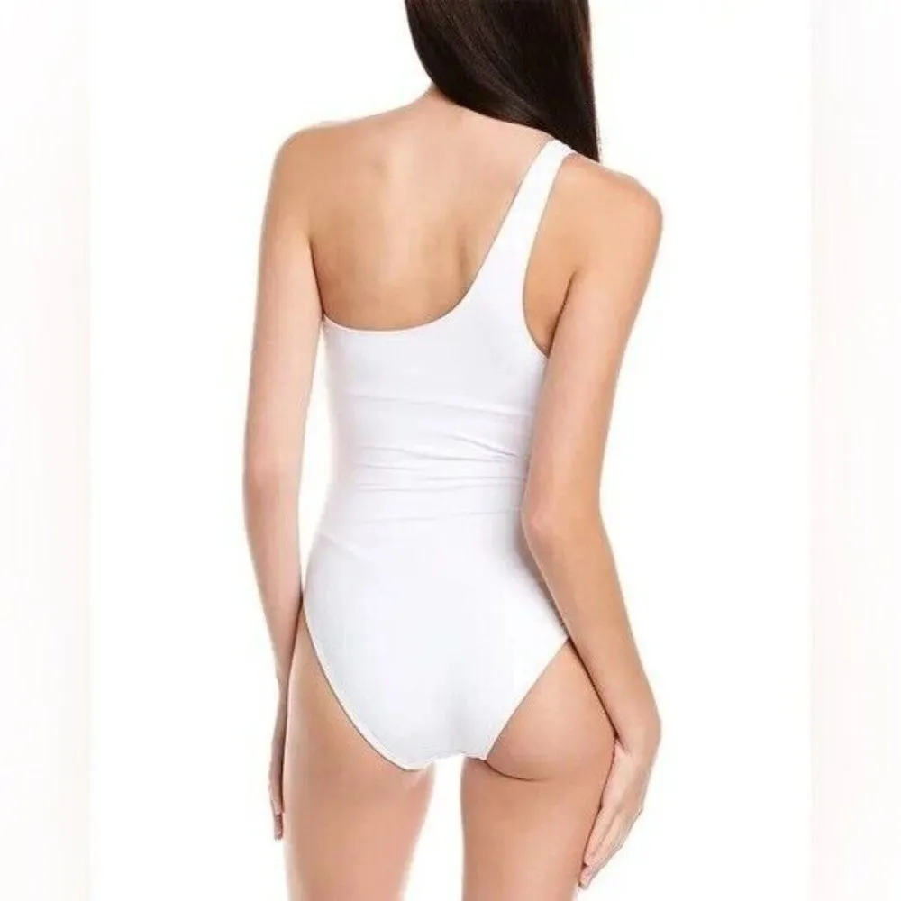 Andie Swim The Nantucket One Piece Swimsuit One Shoulder White M - Image 2