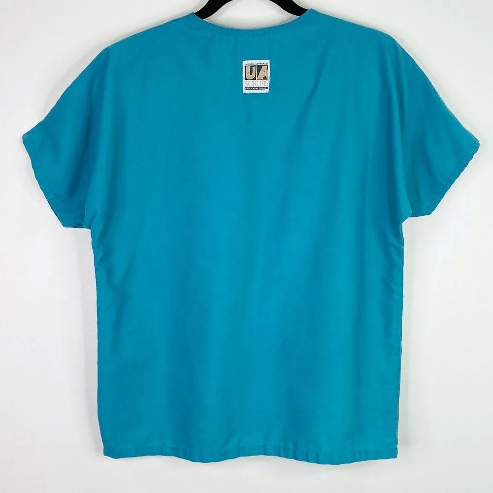 Uniform Advantage UA Scrubs Solid Blue Scrub Top Shirt Size XS - Image 2