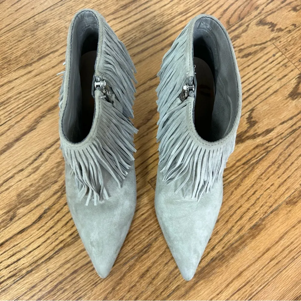 Sam Edelman | Kandice Fringe Stiletto Pointed Toe Suede Booties Size 6 - Image 6