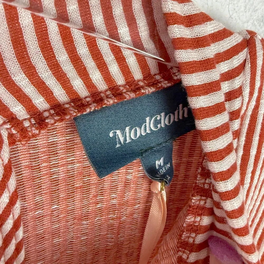 NWT Modcloth For the Bliss of It Jumpsuit Orange Stripes Size Medium M NEW - Image 8