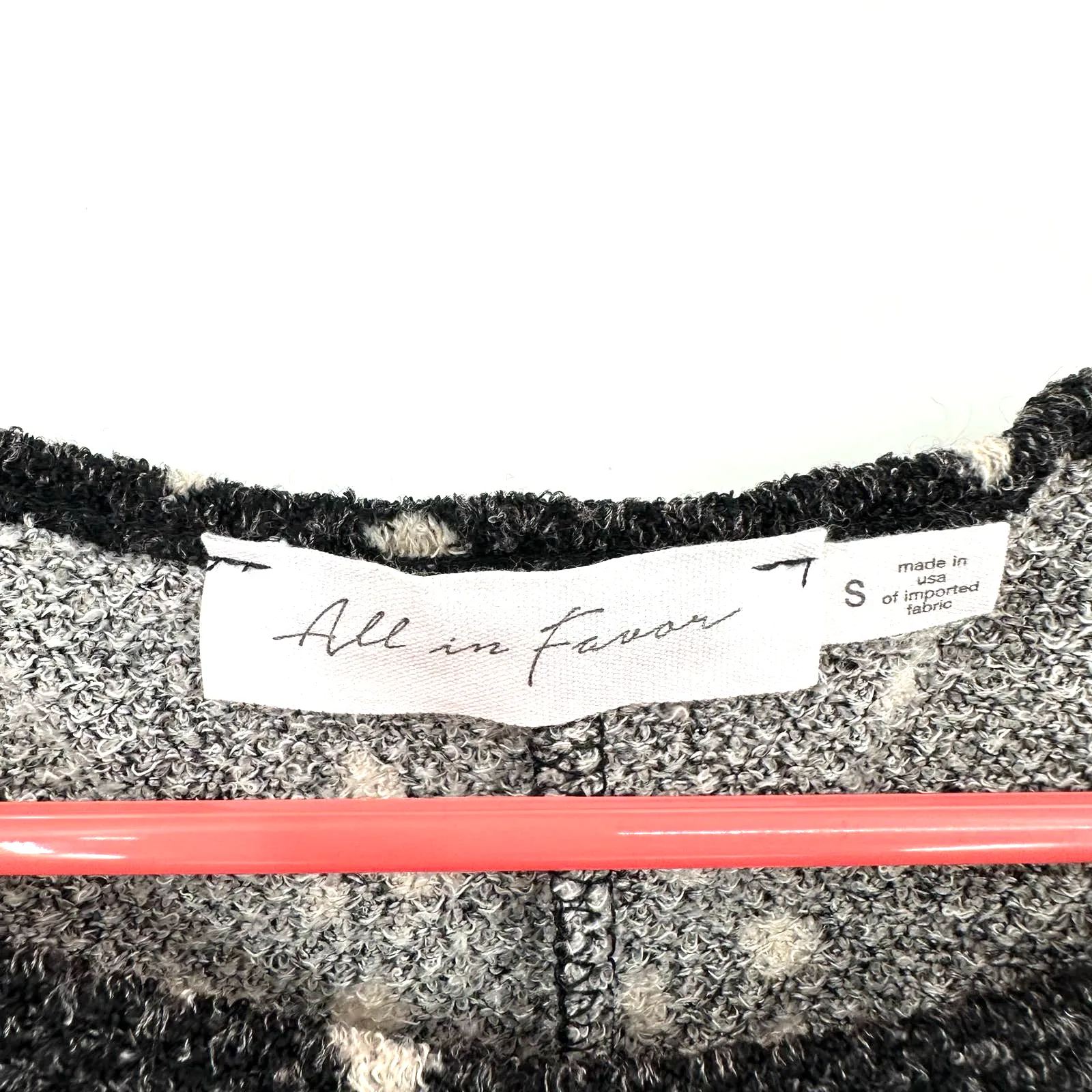 All in Favor size small long sleeve‎ bodycon dress black cream speckled print - Image 3