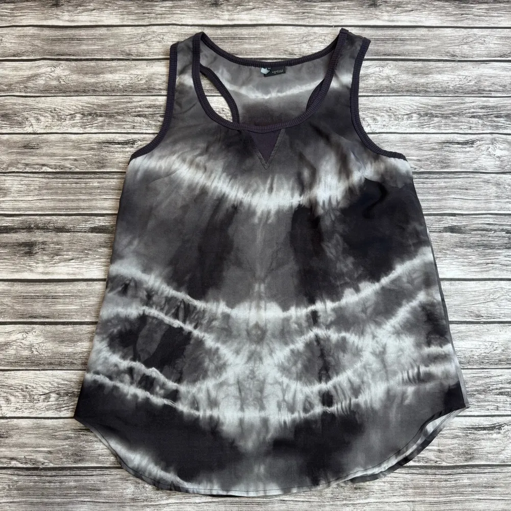 Sparkle & Fade Women's Racerback Tie Dye Tank Top M Med Medium Black White Grey - Image 10