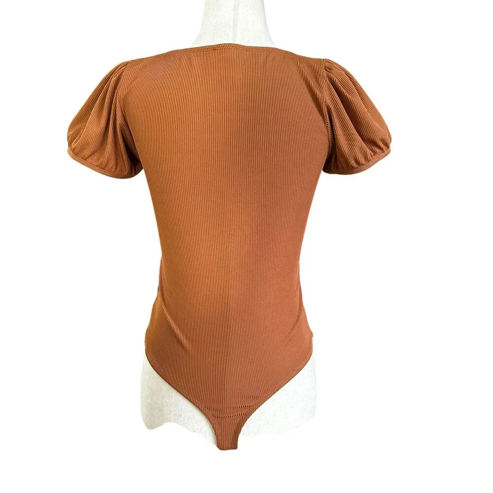 ReVamped Brown Bodysuit Tank Women Top Size Medium | 71-1 - Image 3
